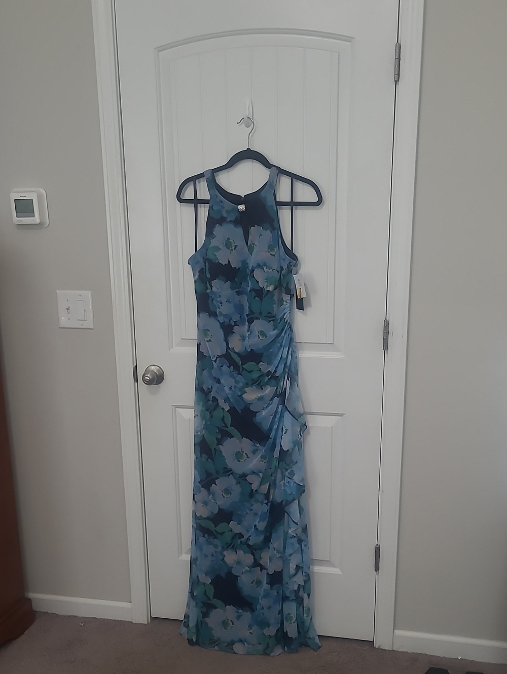 Betsy & Adam Blue Floral Maxi Dress